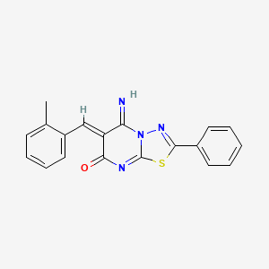molecular formula C19H14N4OS B5852855 5-imino-6-(2-methylbenzylidene)-2-phenyl-5,6-dihydro-7H-[1,3,4]thiadiazolo[3,2-a]pyrimidin-7-one 