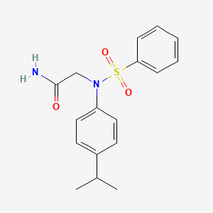 molecular formula C17H20N2O3S B5852887 N~2~-(4-isopropylphenyl)-N~2~-(phenylsulfonyl)glycinamide 
