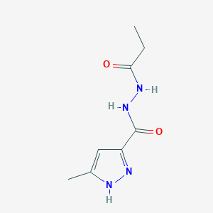 molecular formula C8H12N4O2 B5852892 3-methyl-N'-propionyl-1H-pyrazole-5-carbohydrazide 