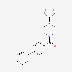 molecular formula C22H26N2O B5852894 1-(4-biphenylylcarbonyl)-4-cyclopentylpiperazine 