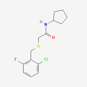molecular formula C14H17ClFNOS B5852900 2-[(2-chloro-6-fluorobenzyl)thio]-N-cyclopentylacetamide 