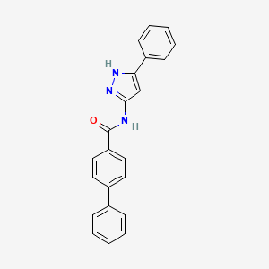 molecular formula C22H17N3O B5852918 N-(3-phenyl-1H-pyrazol-5-yl)-4-biphenylcarboxamide 