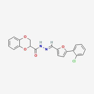 molecular formula C20H15ClN2O4 B5853008 N'-{[5-(2-chlorophenyl)-2-furyl]methylene}-2,3-dihydro-1,4-benzodioxine-2-carbohydrazide 
