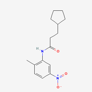 molecular formula C15H20N2O3 B5853011 3-cyclopentyl-N-(2-methyl-5-nitrophenyl)propanamide 