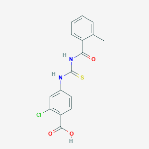 molecular formula C16H13ClN2O3S B5853017 2-chloro-4-({[(2-methylbenzoyl)amino]carbonothioyl}amino)benzoic acid 