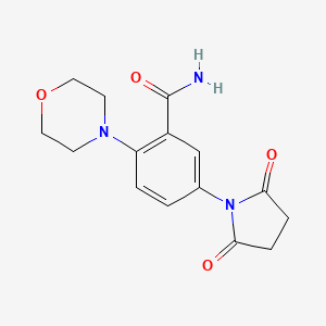 molecular formula C15H17N3O4 B5853023 5-(2,5-dioxo-1-pyrrolidinyl)-2-(4-morpholinyl)benzamide 