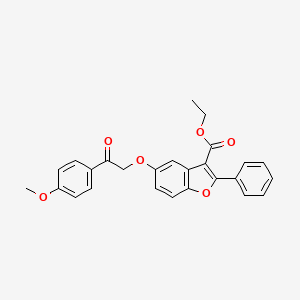 molecular formula C26H22O6 B5853048 ethyl 5-[2-(4-methoxyphenyl)-2-oxoethoxy]-2-phenyl-1-benzofuran-3-carboxylate 