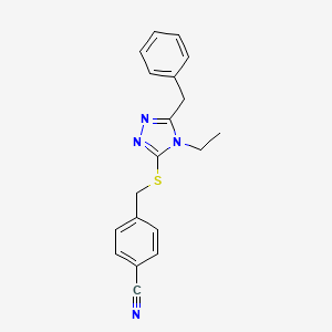 molecular formula C19H18N4S B5853065 4-{[(5-benzyl-4-ethyl-4H-1,2,4-triazol-3-yl)thio]methyl}benzonitrile 
