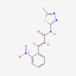 molecular formula C12H10N4O3S B5853074 N-(5-methyl-1,3,4-thiadiazol-2-yl)-3-(2-nitrophenyl)acrylamide 