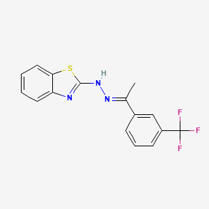 molecular formula C16H12F3N3S B5853090 1-[3-(trifluoromethyl)phenyl]ethanone 1,3-benzothiazol-2-ylhydrazone 