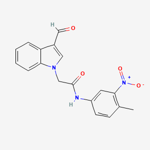 2-(3-formyl-1H-indol-1-yl)-N-(4-methyl-3-nitrophenyl)acetamide