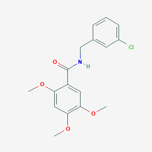 molecular formula C17H18ClNO4 B5853113 N-(3-chlorobenzyl)-2,4,5-trimethoxybenzamide 