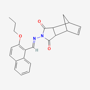 molecular formula C23H22N2O3 B5853126 4-{[(2-propoxy-1-naphthyl)methylene]amino}-4-azatricyclo[5.2.1.0~2,6~]dec-8-ene-3,5-dione 