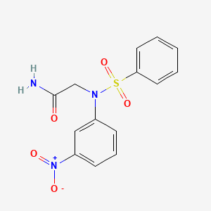 molecular formula C14H13N3O5S B5853163 N~2~-(3-nitrophenyl)-N~2~-(phenylsulfonyl)glycinamide 