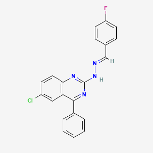 molecular formula C21H14ClFN4 B5853204 4-fluorobenzaldehyde (6-chloro-4-phenyl-2-quinazolinyl)hydrazone 