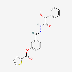 3-{2-[hydroxy(phenyl)acetyl]carbonohydrazonoyl}phenyl 2-thiophenecarboxylate