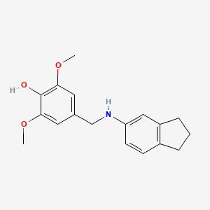 molecular formula C18H21NO3 B5853214 4-[(2,3-dihydro-1H-inden-5-ylamino)methyl]-2,6-dimethoxyphenol 
