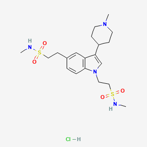 molecular formula C20H33ClN4O4S2 B585323 N'-(2-Methylsulfamoylethyl) Naratriptan Hydrochloride CAS No. 1346600-26-7