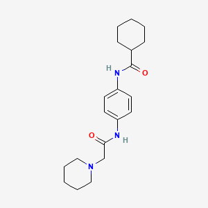 molecular formula C20H29N3O2 B5853231 N-(4-{[2-(1-piperidinyl)acetyl]amino}phenyl)cyclohexanecarboxamide 