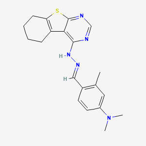 molecular formula C20H23N5S B5853247 4-(dimethylamino)-2-methylbenzaldehyde 5,6,7,8-tetrahydro[1]benzothieno[2,3-d]pyrimidin-4-ylhydrazone 