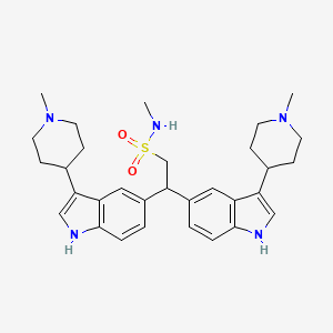 molecular formula C31H41N5O2S B585325 N-Methyl-2,2-bis(3-(1-methylpiperidin-4-yl)-1H-indol-5-yl)ethanesulfonamide CAS No. 1346604-16-7