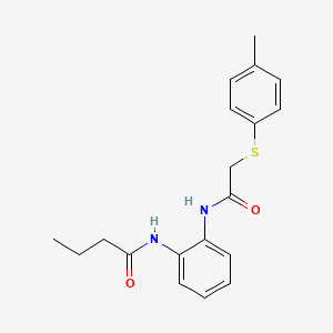 molecular formula C19H22N2O2S B5853263 N-[2-({2-[(4-methylphenyl)thio]acetyl}amino)phenyl]butanamide 