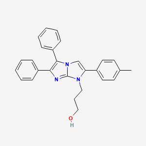 molecular formula C27H25N3O B5853286 3-[2-(4-methylphenyl)-5,6-diphenyl-1H-imidazo[1,2-a]imidazol-1-yl]propan-1-ol 