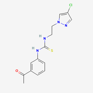 molecular formula C14H15ClN4OS B5853318 N-(3-acetylphenyl)-N'-[2-(4-chloro-1H-pyrazol-1-yl)ethyl]thiourea 