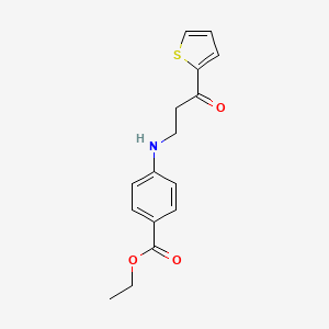 molecular formula C16H17NO3S B5853354 ethyl 4-{[3-oxo-3-(2-thienyl)propyl]amino}benzoate 