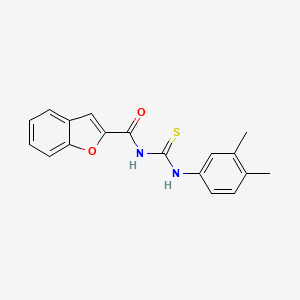 molecular formula C18H16N2O2S B5853370 N-{[(3,4-dimethylphenyl)amino]carbonothioyl}-1-benzofuran-2-carboxamide 