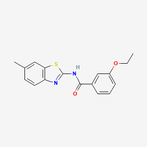 molecular formula C17H16N2O2S B5853382 3-ethoxy-N-(6-methyl-1,3-benzothiazol-2-yl)benzamide 