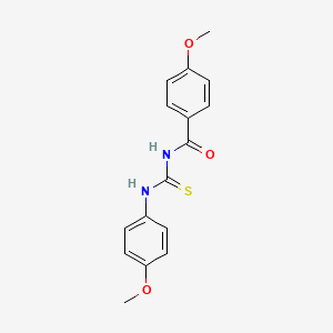molecular formula C16H16N2O3S B5853425 4-methoxy-N-{[(4-methoxyphenyl)amino]carbonothioyl}benzamide 