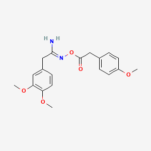 molecular formula C19H22N2O5 B5853455 2-(3,4-dimethoxyphenyl)-N'-{[(4-methoxyphenyl)acetyl]oxy}ethanimidamide 
