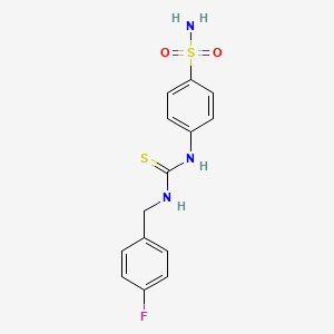 molecular formula C14H14FN3O2S2 B5853458 4-({[(4-fluorobenzyl)amino]carbonothioyl}amino)benzenesulfonamide 