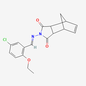 molecular formula C18H17ClN2O3 B5853466 4-[(5-chloro-2-ethoxybenzylidene)amino]-4-azatricyclo[5.2.1.0~2,6~]dec-8-ene-3,5-dione 