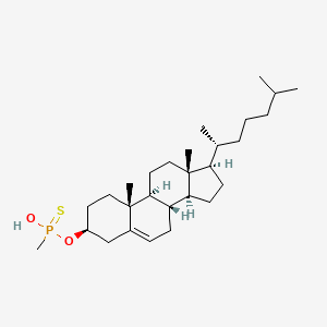 molecular formula C28H49O2PS B585347 [(3S,8S,9S,10R,13R,14S,17R)-10,13-dimethyl-17-[(2R)-6-methylheptan-2-yl]-2,3,4,7,8,9,11,12,14,15,16,17-dodecahydro-1H-cyclopenta[a]phenanthren-3-yl]oxy-hydroxy-methyl-sulfanylidene-lambda5-phosphane CAS No. 155538-88-8