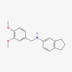 molecular formula C18H21NO2 B5853472 2,3-dihydro-1H-inden-5-yl(3,4-dimethoxybenzyl)amine 