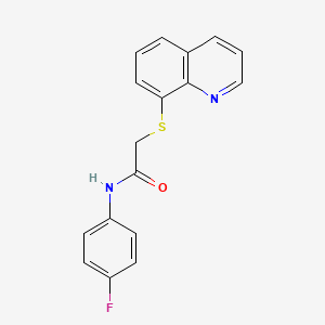 molecular formula C17H13FN2OS B5853515 N-(4-fluorophenyl)-2-(8-quinolinylthio)acetamide 
