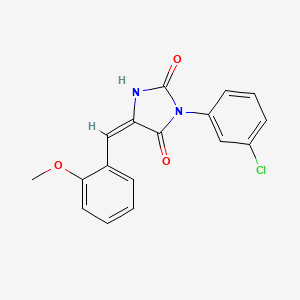 molecular formula C17H13ClN2O3 B5853537 3-(3-chlorophenyl)-5-(2-methoxybenzylidene)-2,4-imidazolidinedione 