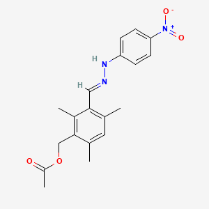 molecular formula C19H21N3O4 B5853551 2,4,6-trimethyl-3-[2-(4-nitrophenyl)carbonohydrazonoyl]benzyl acetate 