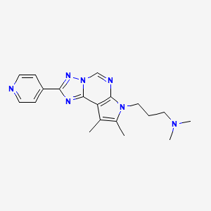 molecular formula C19H23N7 B5853553 3-[8,9-dimethyl-2-(4-pyridinyl)-7H-pyrrolo[3,2-e][1,2,4]triazolo[1,5-c]pyrimidin-7-yl]-N,N-dimethyl-1-propanamine 