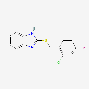 molecular formula C14H10ClFN2S B5853555 2-[(2-chloro-4-fluorobenzyl)thio]-1H-benzimidazole 
