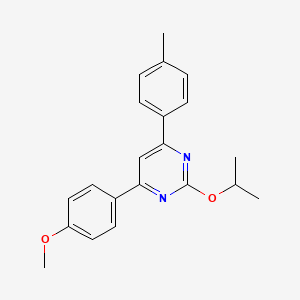 molecular formula C21H22N2O2 B5853557 2-isopropoxy-4-(4-methoxyphenyl)-6-(4-methylphenyl)pyrimidine 