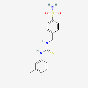 molecular formula C16H19N3O2S2 B5853601 4-[({[(3,4-dimethylphenyl)amino]carbonothioyl}amino)methyl]benzenesulfonamide 