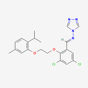 molecular formula C21H22Cl2N4O2 B5853626 N-{3,5-dichloro-2-[2-(2-isopropyl-5-methylphenoxy)ethoxy]benzylidene}-4H-1,2,4-triazol-4-amine 