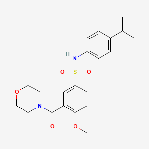 molecular formula C21H26N2O5S B5853648 N-(4-isopropylphenyl)-4-methoxy-3-(4-morpholinylcarbonyl)benzenesulfonamide 