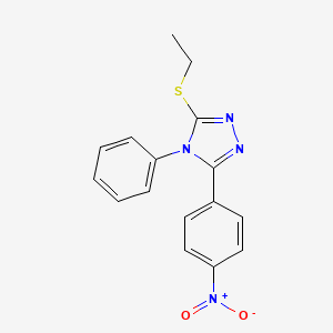 molecular formula C16H14N4O2S B5853653 3-(ethylthio)-5-(4-nitrophenyl)-4-phenyl-4H-1,2,4-triazole CAS No. 5859-61-0