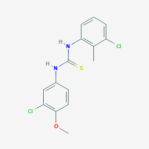 molecular formula C15H14Cl2N2OS B5853657 N-(3-chloro-4-methoxyphenyl)-N'-(3-chloro-2-methylphenyl)thiourea 