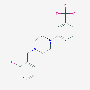 molecular formula C18H18F4N2 B5853697 1-(2-fluorobenzyl)-4-[3-(trifluoromethyl)phenyl]piperazine 