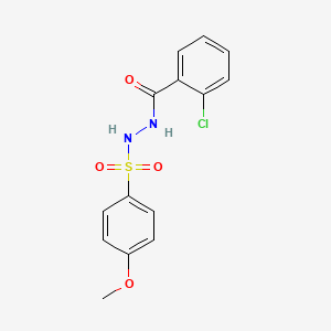 molecular formula C14H13ClN2O4S B5853698 2-chloro-N'-[(4-methoxyphenyl)sulfonyl]benzohydrazide 